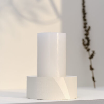 Cylindrical candle 50h Timeless White