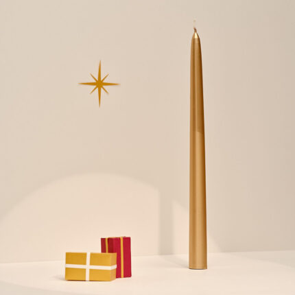 Colorama Festive Taper Candle 8h Gold