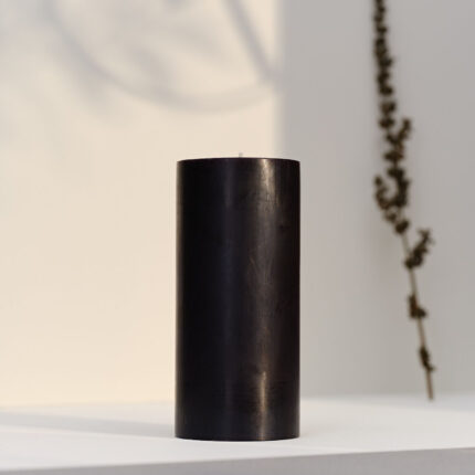 Cylindrical candle 75h Timeless Black