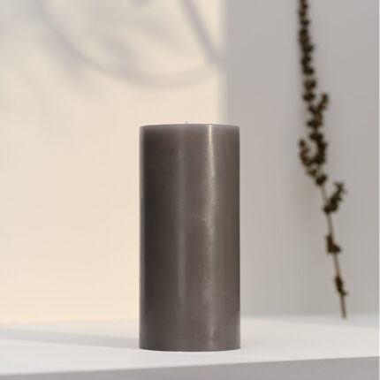 Cylindrical candle 75h Timeless Gray