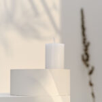 Cylindrical candle 10h Timeless White