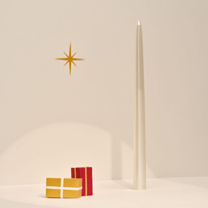 Colorama Festive Taper Candle 8h Pearly White