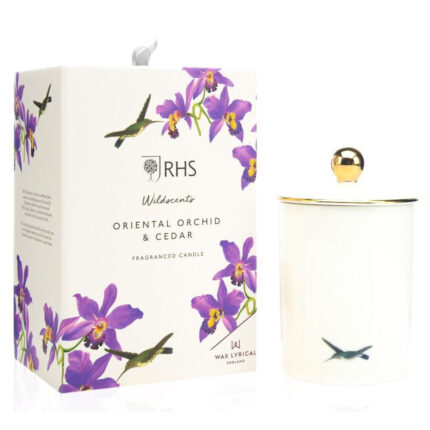 RHS Wildscents Oriental Orchid & Cedar Ceramic Candle