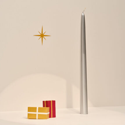 Colorama Festive Taper Candle 8h Silver