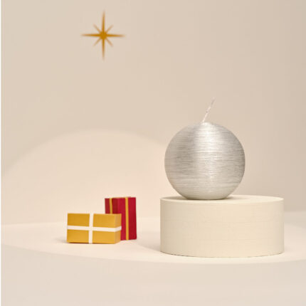Round candle 15h Silver