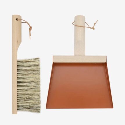 Andree Jardin hand brush + dustpan set - Clynk NATURAL - BRICK RED