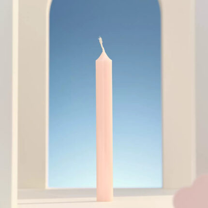 12 Pastel Pink 7h Straight Candles