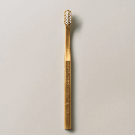 Aurezzi Toothbrush Gold/White 24K Gold Plated Medium