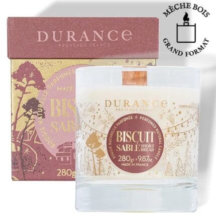 Shortbread Biscuit Wooden Wick Candle