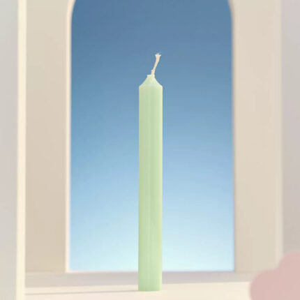 12 Straight Candles 7h Pastel Green