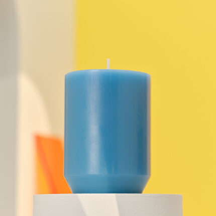 Colorama Engraved Pillar Candle 45h Blue Monoï