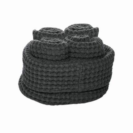 Favo Basket with 3 Towels Storm