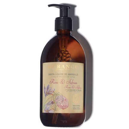 Liquid Marseille Soap Rose & Safran 500ml Glass Bottle
