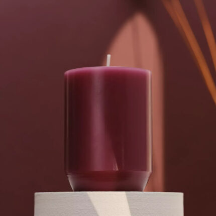 Colorama Engraved Pillar Candle 45h Mauve Figue