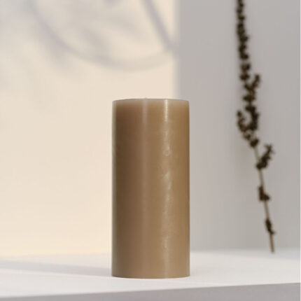 Cylindrical candle 75h Timeless Taupe