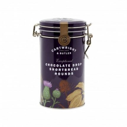 Chocolate Drop Shortbread Rounds Tin 200gr