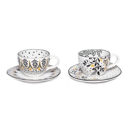 Artisanne Noir Mugs Espresso Cup & Saucer -Set of 2