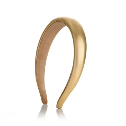 Domed leather hairband Gold JAZZY