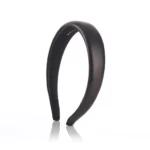 Domed leather hairband Black JAZZY