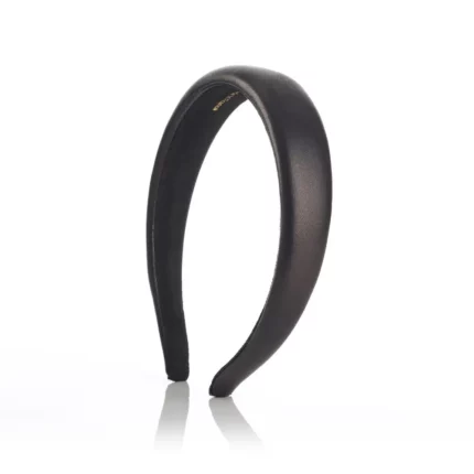 Domed leather hairband Black JAZZY