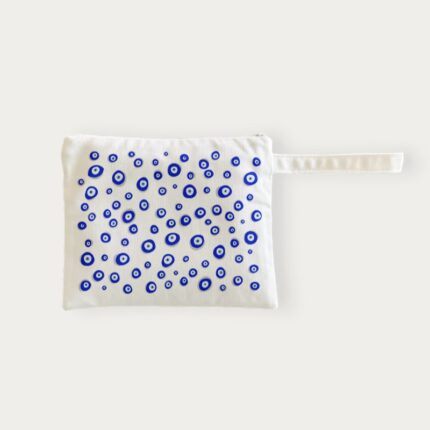 Evil Eye-Inspired Canvas Pouch Bag