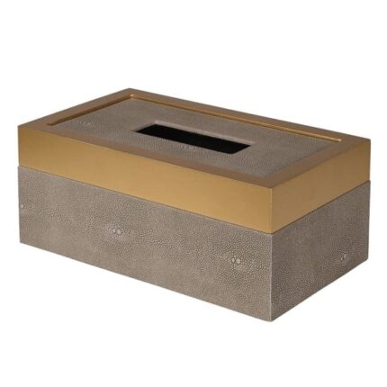 Josette Mink Shagreen & Gold Decorative Tissue Box