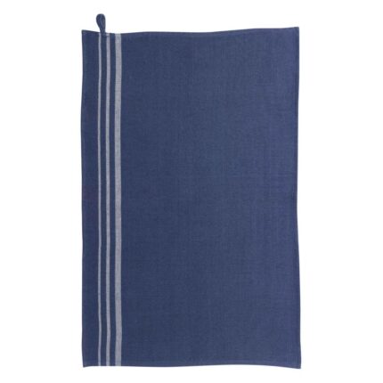 Rib Recycled Tea Towel Navy 50 X 70