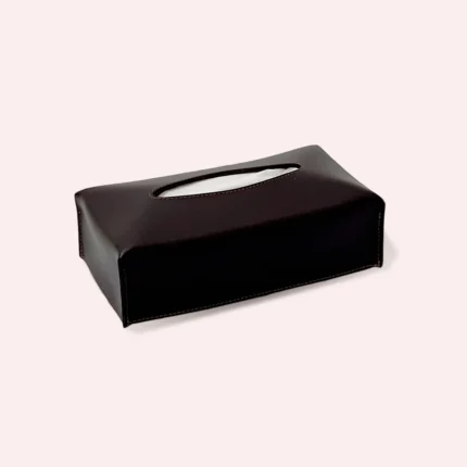 Leather tissue box Allos Chocolate  23 x 12 x 6 cm